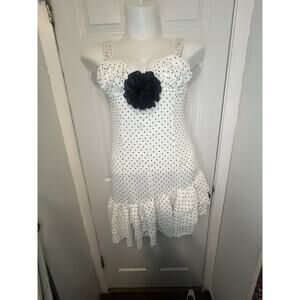 PrettyLittleThing White Polka Dot Mini Dress